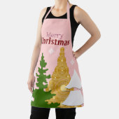 Frohe Weihnachtsbaumpinke Schürze (InSitu)