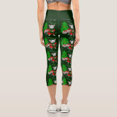 Frohe Weihnachtsbaumratte lustig Capri Leggings (Rückseite)