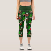 Frohe Weihnachtsbaumratte lustig Capri Leggings (Vorderseite)
