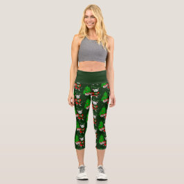 Frohe Weihnachtsbaumratte lustig Capri Leggings