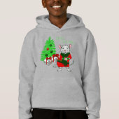 Frohe Weihnachtsbaumratte lustig Hoodie (Vorderseite)