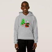 Frohe Weihnachtsbaumratte lustig Hoodie (Vorne ganz)