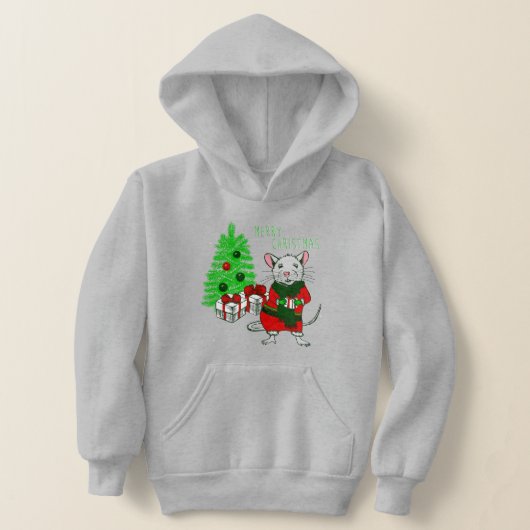 Frohe Weihnachtsbaumratte lustig Hoodie (Ablage )