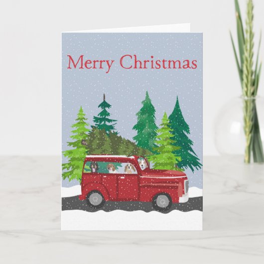 Frohe Weihnachtsbaumreise Karte (Vorderseite)