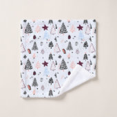 Frohe Weihnachtsbaumschmuck Badhandtuch Set (Waschlappen)