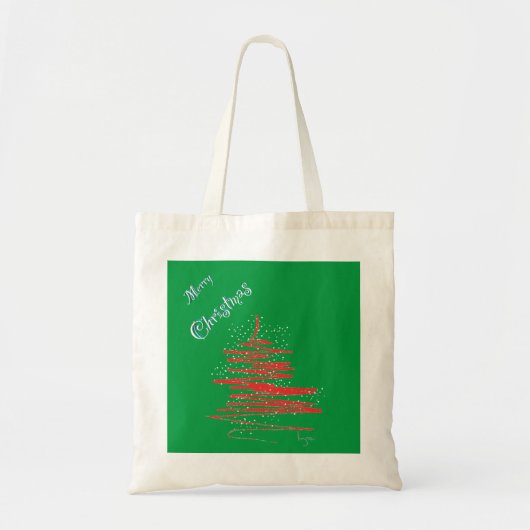 Frohe Weihnachtsbaumschneeflocken Tragetasche (Vorne)