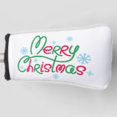 Frohe Weihnachtsbaumschneeflocken Weihnachtsmützen Golf Headcover (Vorderseite)