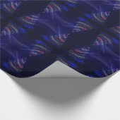 Frohe Weihnachtsbaumsteine Blaues Lila Muster Geschenkpapier (Ecke)