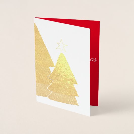 Frohe Weihnachtsbaumstern und Geschenke Folienkarte (Vorderseite)