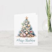 Frohe Weihnachtsbaumstrand Feiertagskarte (Vorderseite)