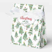 Frohe Weihnachtsbaumstruktur weiß grün Winter Geschenkschachtel (Vorderseite)