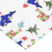 Frohe Weihnachtsbaumtafel, Haifisch Tischdecke (Schrägansicht)