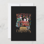 Frohe Weihnachtsbaumtiere LKW Weihnachtsbaum Einladung (Vorderseite)