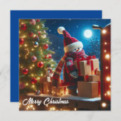 Frohe Weihnachtsbaumtransporter mit Geschenken Feiertagskarte (Vorne/Hinten)