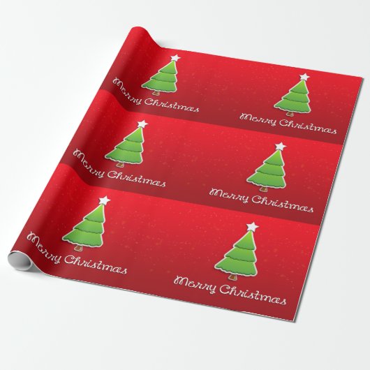 Frohe Weihnachtsbaumwrapping Paper Geschenkpapier (Ungerollt)