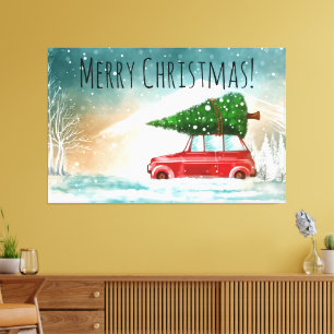 Frohe Weihnachtsbaumzeit Leinwanddruck