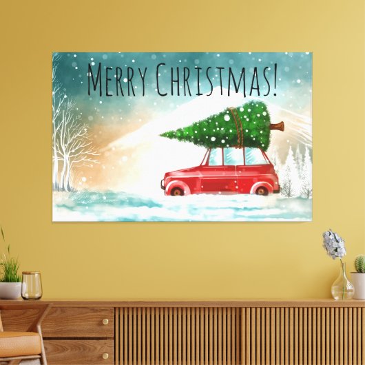 Frohe Weihnachtsbaumzeit Leinwanddruck (Insitu (Wohnzimmer))