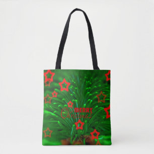 Frohe Weihnachtsbaumzweig und Sterne Tasche