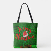 Frohe Weihnachtsbaumzweig und Sterne Tasche (Rückseite)