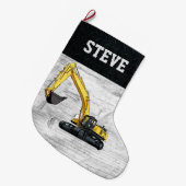 Frohe Weihnachtsbauten Bagger Name Männer Großer Weihnachtsstrumpf (Vorderansicht (hängend))