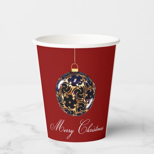 Frohe Weihnachtsbecher Pappbecher (Vorderseite)