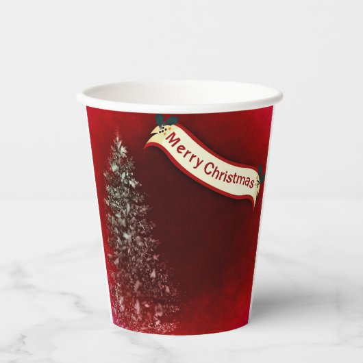 Frohe Weihnachtsbecher Pappbecher (Vorderseite)