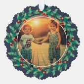 Frohe Weihnachtsbeeren Foto Papier Ornament Card Karte (Vorderseite)