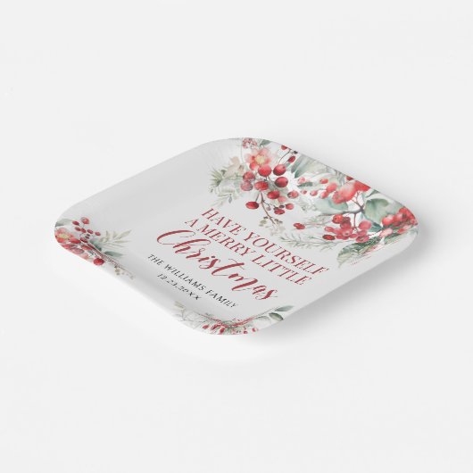 Frohe Weihnachtsbeeren Teller (Gewinkelt)