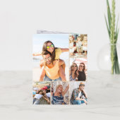 Frohe Weihnachtsbeige Burlap Foto Jahr in Review Feiertagskarte (Rückseite)