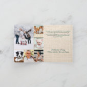 Frohe Weihnachtsbeige Burlap Foto Jahr in Review Feiertagskarte (Innenseite)