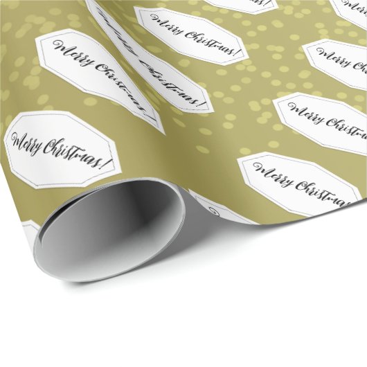 Frohe Weihnachtsbeige und weißer Glitzer Geschenkpapier (Rolleneckpunkt)