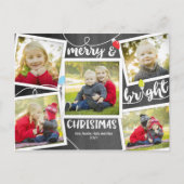 Frohe Weihnachtsbeleuchtung auf Chalkboard Foto Co Postkarte (Vorderseite)
