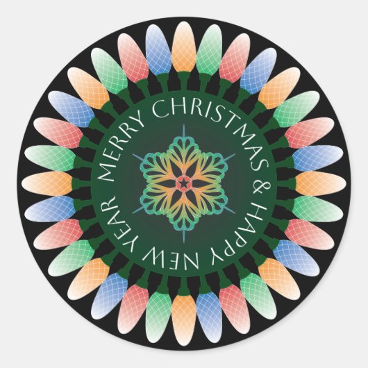 Frohe Weihnachtsbeleuchtung Aufkleber (Vorderseite)