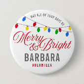 Frohe Weihnachtsbeleuchtung Custom Nametag Button (Vorderseite)