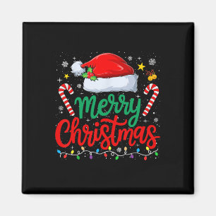 Frohe Weihnachtsbeleuchtung Familie Weihnachtsmann Magnet