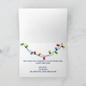 Frohe Weihnachtsbeleuchtung Familienlicht Foto Nie Feiertagskarte (Innenseite)