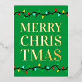 Frohe Weihnachtsbeleuchtung Folien Feiertagspostkarte (Vorderseite)