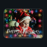 Frohe Weihnachtsbeleuchtung Foto Magnet<br><div class="desc">Lächeln Sie Ihre Küche,  Ihr Büro oder Ihre Magnetoberfläche mit Ihrem fröhlichen Weihnachtslicht Foto Magnet auf.</div>