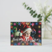 Frohe Weihnachtsbeleuchtung Foto Postkarte (Stehend Vorderseite)