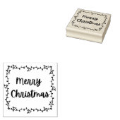 Frohe Weihnachtsbeleuchtung Holz Art Briefmarke Gummistempel (Stempel)