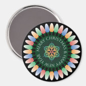 Frohe Weihnachtsbeleuchtung Magnet (Vorderseite/Rückseite)