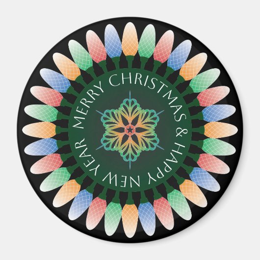 Frohe Weihnachtsbeleuchtung Magnet (Vorne)