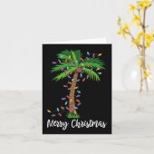 Frohe Weihnachtsbeleuchtung Palm Tree Beach Xmas P Karte (Gelbe Blume)
