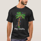 Frohe Weihnachtsbeleuchtung Palm Tree Beach Xmas P T-Shirt (Vorderseite)