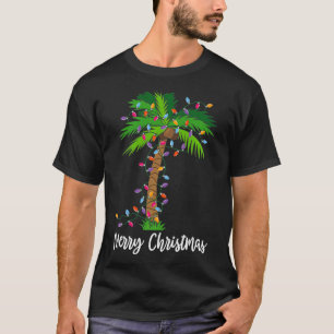 Frohe Weihnachtsbeleuchtung Palm Tree Beach Xmas P T-Shirt