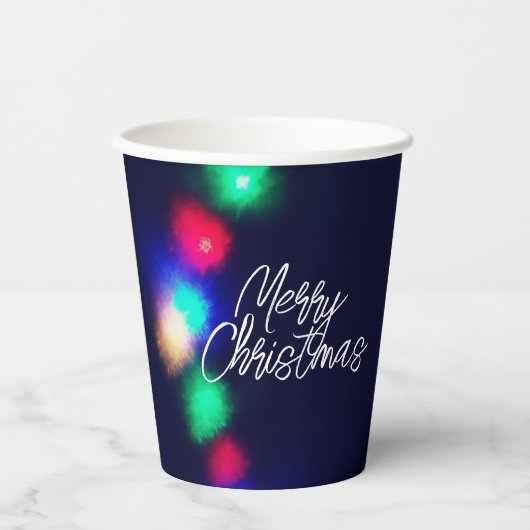 Frohe Weihnachtsbeleuchtung Pappbecher (Vorderseite)