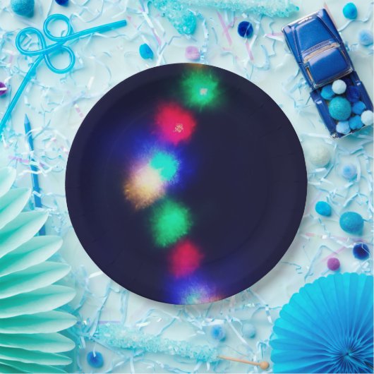 Frohe Weihnachtsbeleuchtung Pappteller (Party)