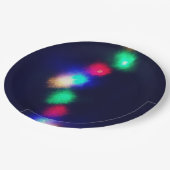 Frohe Weihnachtsbeleuchtung Pappteller (Schrägansicht)