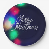 Frohe Weihnachtsbeleuchtung Pappteller (Vorderseite)