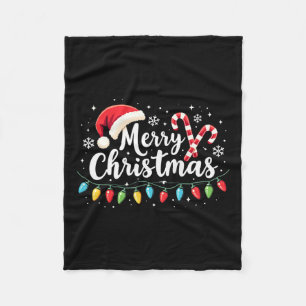Frohe Weihnachtsbeleuchtung Red Weihnachtsmannmütz Fleecedecke